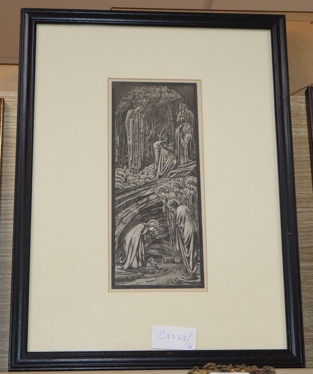 Edward Coley Burne-Jones, photogravure, The Nativity St Philips, 25 x 10.5cm